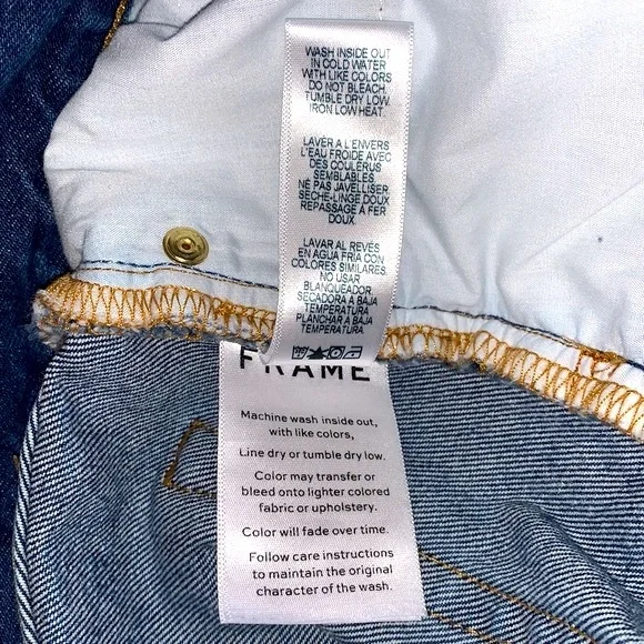 FRAME LE MINI RAW STAGGER EDGE DENIM MINISKIRT SIZE 29